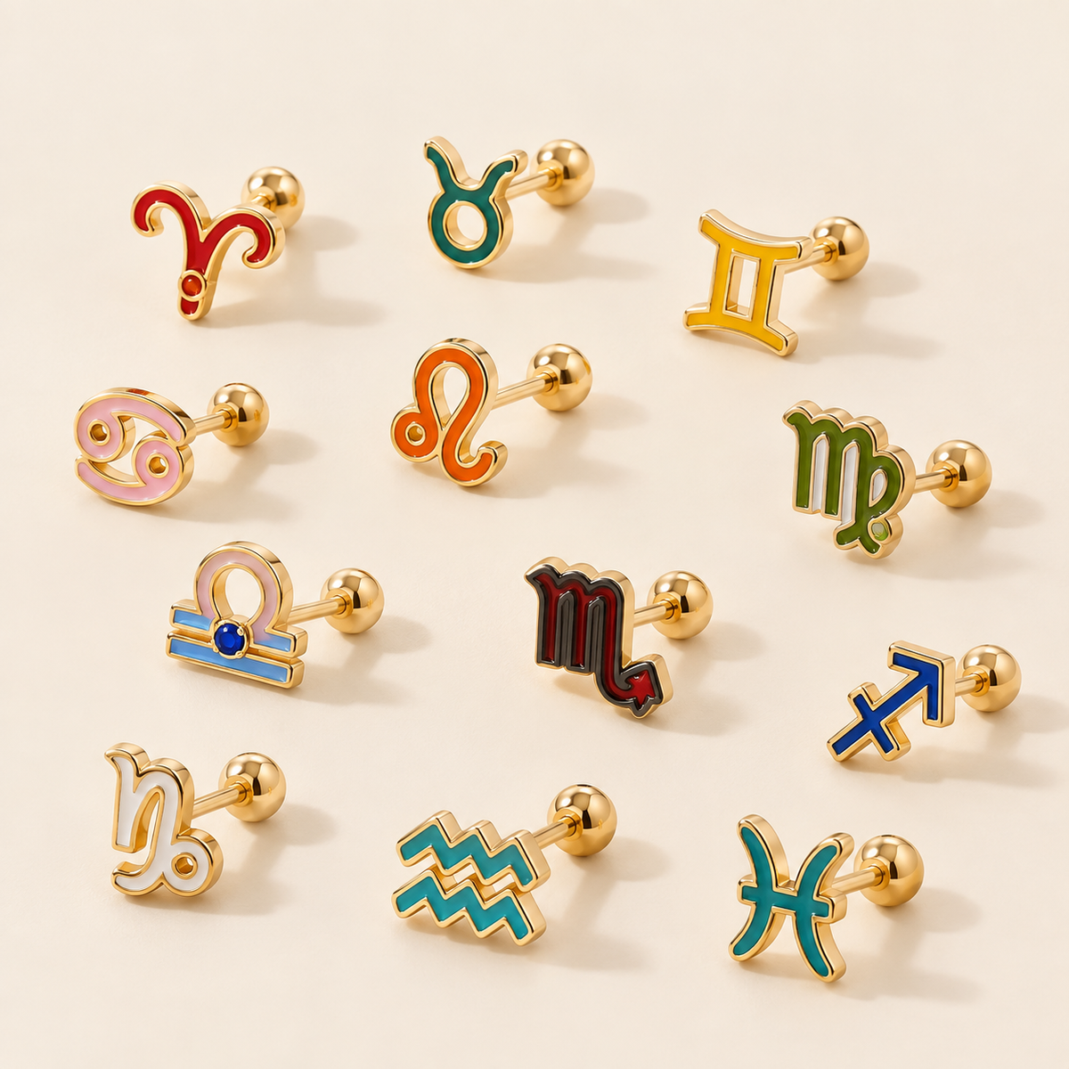 Pendientes de Zodiaco a Color - Estilo